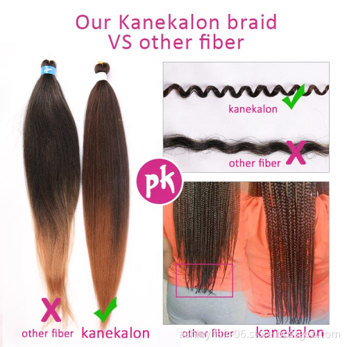 wholesale synthetic braiding hair easy 3x pre stretched braiding hair bulk braids 2x ombre color